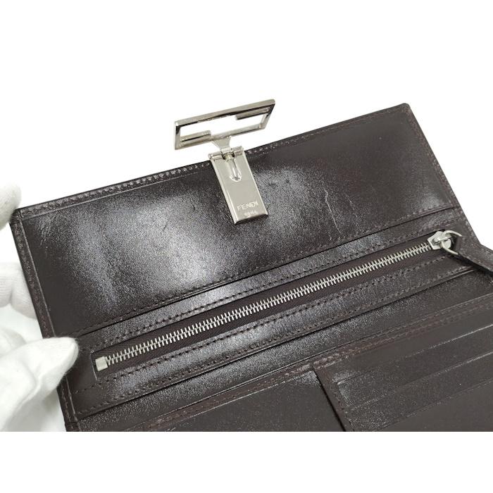 FENDI（フェンディ） 二つ折り長財布 ズッカ キャンバス レザー