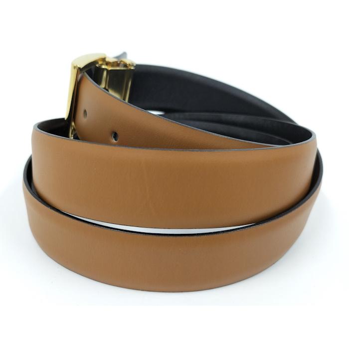 FENDI（フェンディ） ベルト レザー ブラウン ゴールド金具