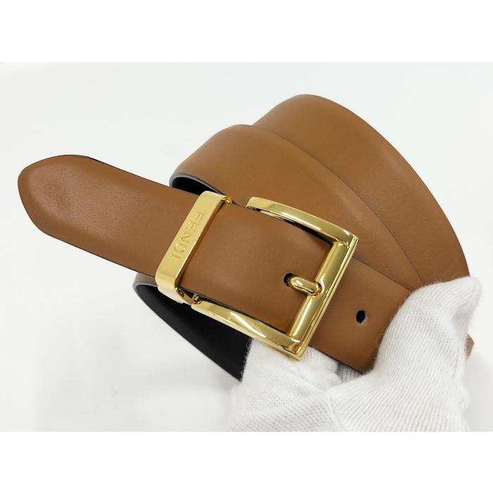 FENDI（フェンディ） ベルト レザー ブラウン ゴールド金具