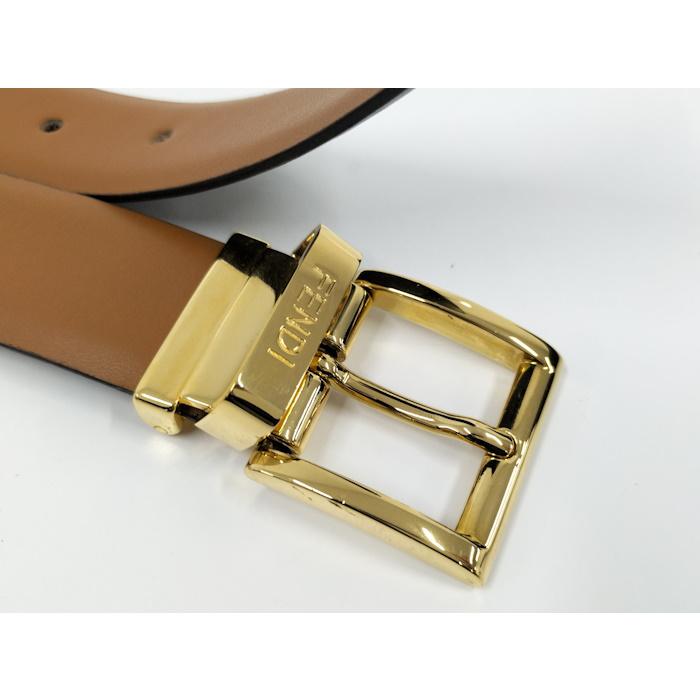 FENDI（フェンディ） ベルト レザー ブラウン ゴールド金具