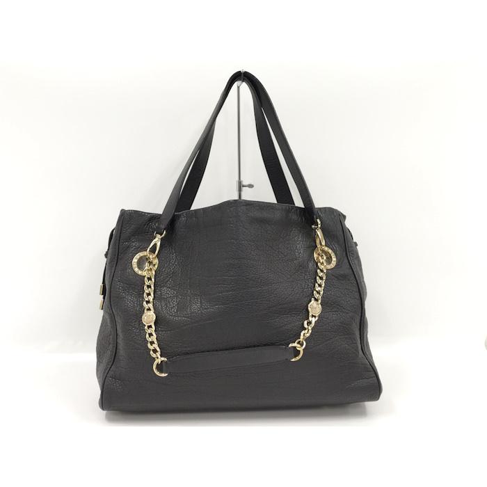 新品 ブルガリ ハンドバッグ ショルダーバッグ 2way レザー ブラックロゴ BVLGARI（ブルガリ） BVLGARI 2WAYショルダーバッグ レザー ブラック