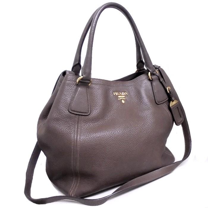 PRADA 【中古】PRADA 2WAY ショルダーバッグ/トートバッグ レザー  