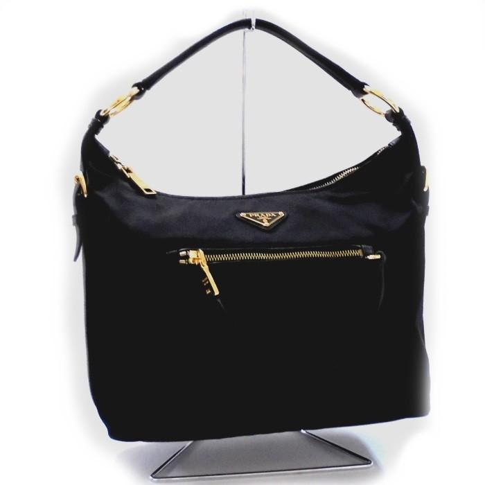 PRADA 【中古】プラダ ワンショルダーバッグ ナイロン ブラック BR4361 