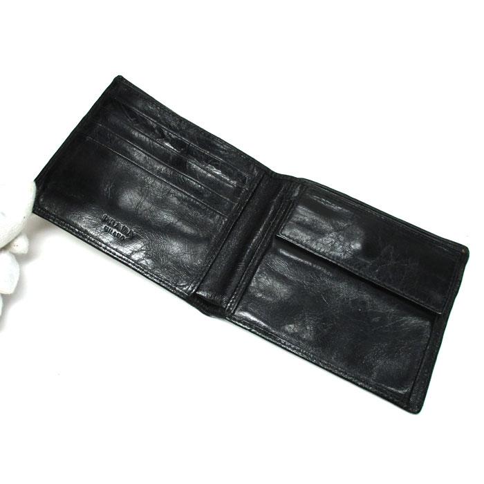 PRADA 【中古】プラダ 二つ折り財布 レザー スカル ドクロ PRADA 【中古】プラダ 二つ折り財布 レザー スカル ドクロ