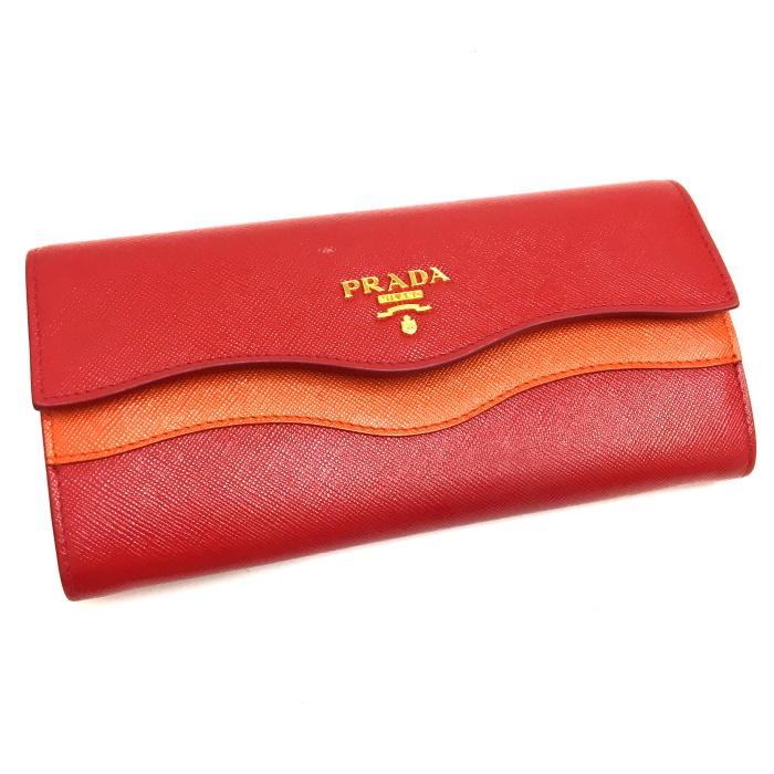 PRADA 【中古】プラダ 二つ折り長財布 サフィアーノ ウェーブ PRADA 【中古】プラダ 二つ折り長財布 サフィアーノ ウェーブ