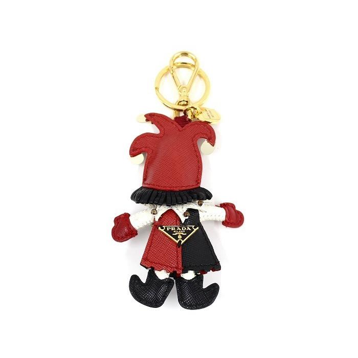 PRADA 【中古】プラダ チャーム キーホルダー ピエロ モチーフ 