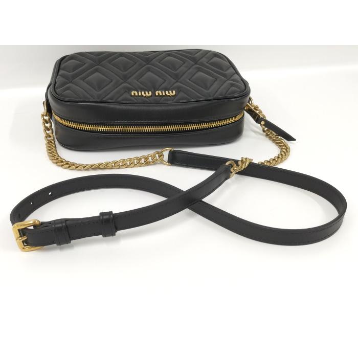 miu 【中古】MIUMIU チェーン ショルダーバッグ キルティング レザー 