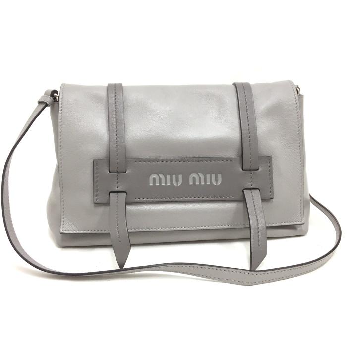 【R】miu miu グレー ショルダーバッグ セール】miu miu グレー ショルダーバッグ