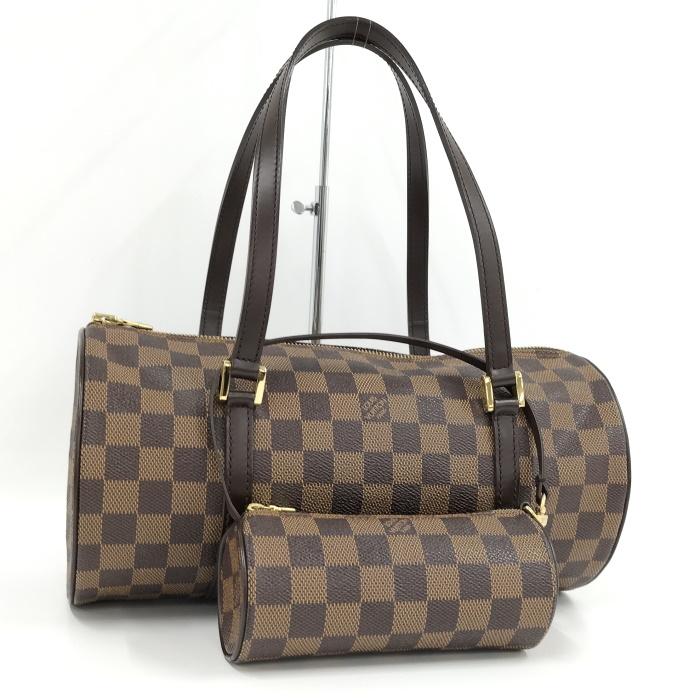 中古】LOUIS VUITTON パピヨン30 ハンドバッグ ダミエ エベヌ N51303