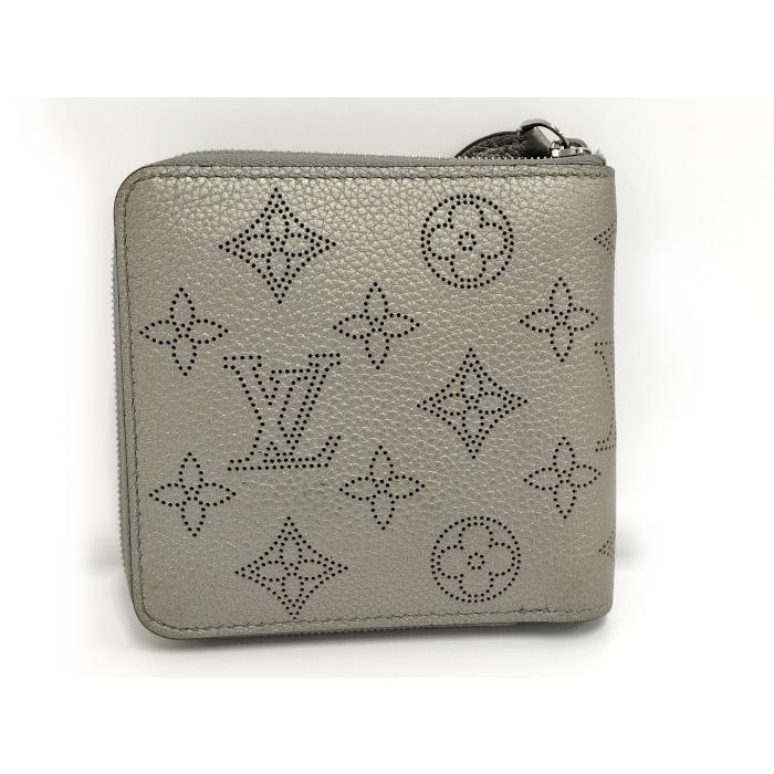 【中古】LOUIS VUITTON ジッピー コンパクトウォレット モノグラムマヒナ メタリックグレー M81653｜junglejungle｜03