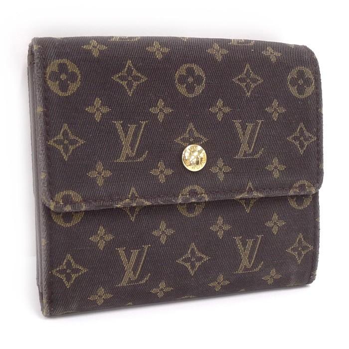 ルイヴィトンポルトフォイユエリーズモノグラムミニランWホック折り財布