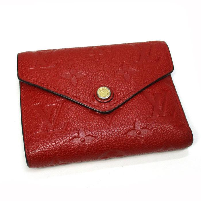 ルイヴィトン モノグラム アンプラント ヴィクトリーヌ 赤 三つ折り財布 レッド ルイヴィトンモノグラムアンプラントヴィクトリーヌ折り 財布レッド 赤