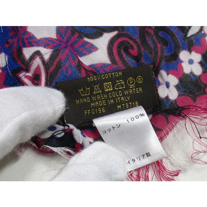 LOUIS VUITTON 【中古】ルイヴィトン コットン ショール ストール 綿  