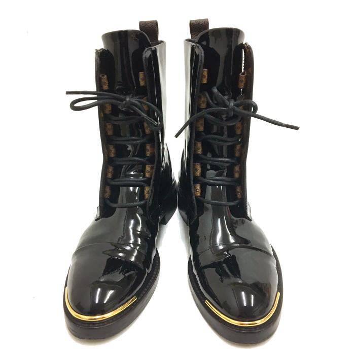 LOUIS VUITTON 【中古】LOUIS ブーツ パテントレザー エナメル 