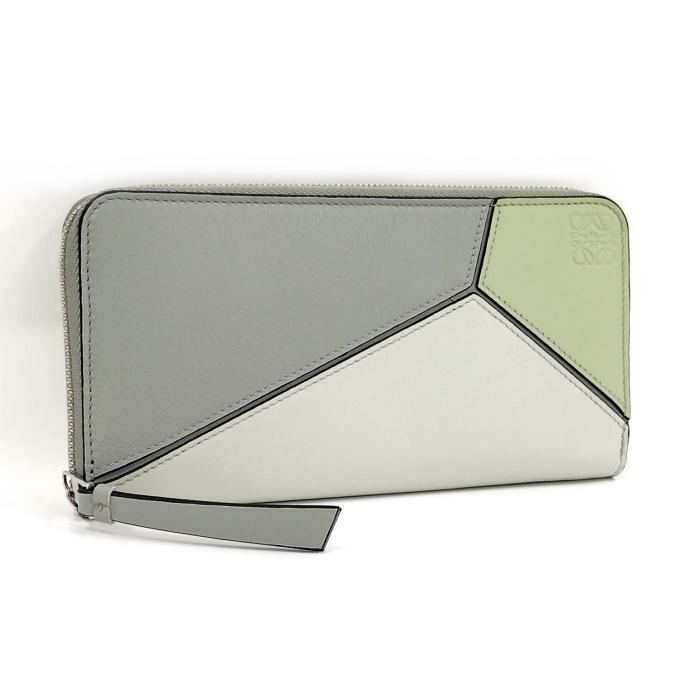 LOEWE 【中古】LOEWE ラウンドファスナー長財布 パズルジップ  