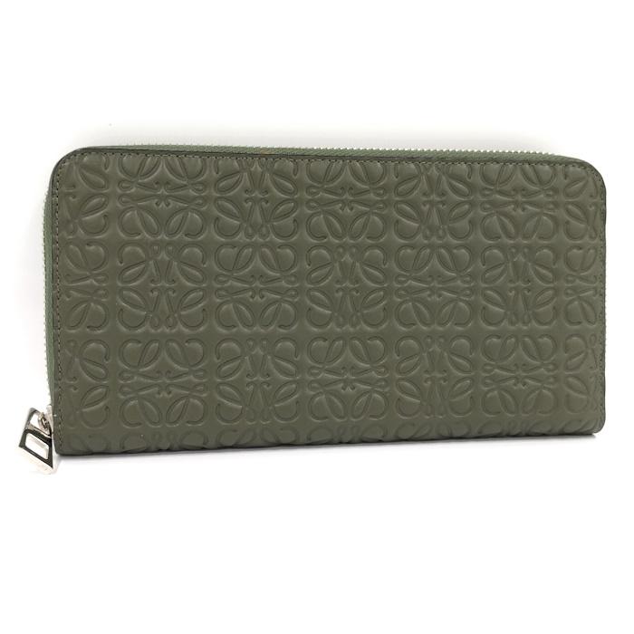 LOEWE ラウンドファスナー長財布 ロゴグラム レザー グリーン LOEWE ラウンドファスナー長財布 ロゴグラム レザー グリーン