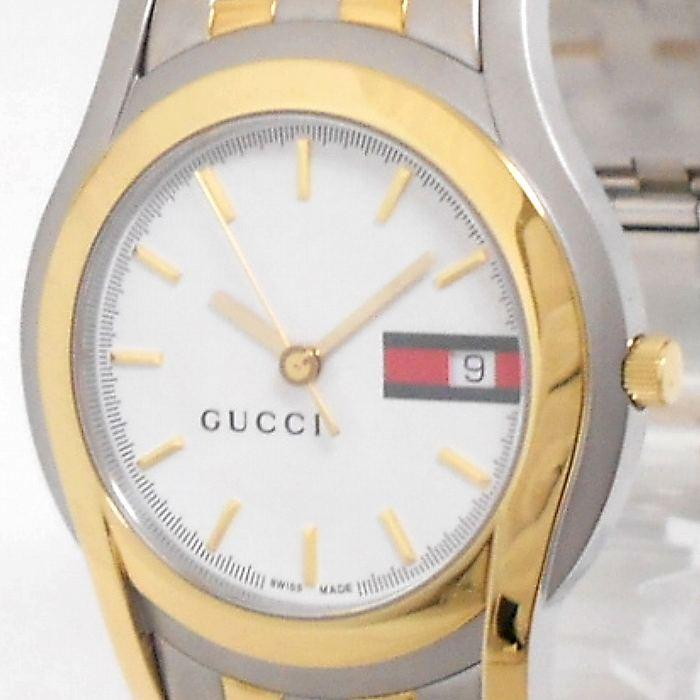 【稼働品】GUCCI グッチ 5500M シェリーライン デイト メンズ 腕時計 楽天市場】【中古】 GUCCI グッチ 腕時計 5500M メンズ クオーツ