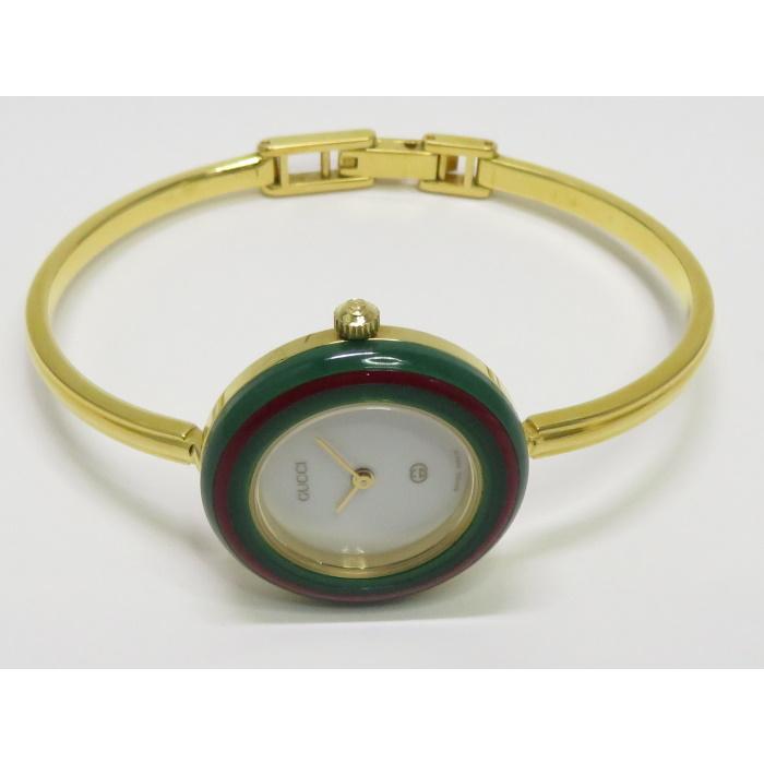 中古】GUCCI レディース腕時計 バングルウォッチ チェンジベゼル 