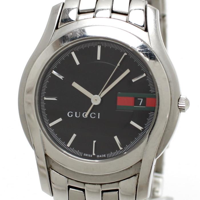GUCCI 【中古】 グッチ Gクラス メンズ腕時計 SS クオーツ デイト 