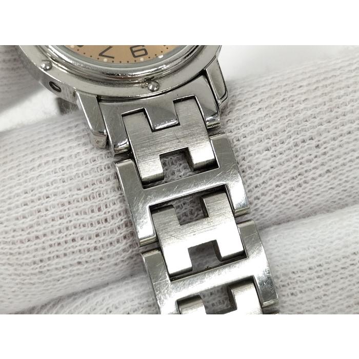 【中古】HERMES クリッパー 腕時計 SS ゴールド文字盤 クォーツ CL4.210｜junglejungle｜09