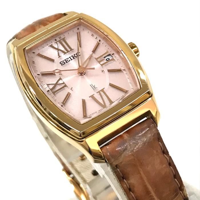 SEIKO 腕時計 LUKIA ルキア ソーラー電波 SS レザー ピンク文字 SEIKO 腕時計 LUKIA ルキア ソーラー電波 SS レザー ピンク文字