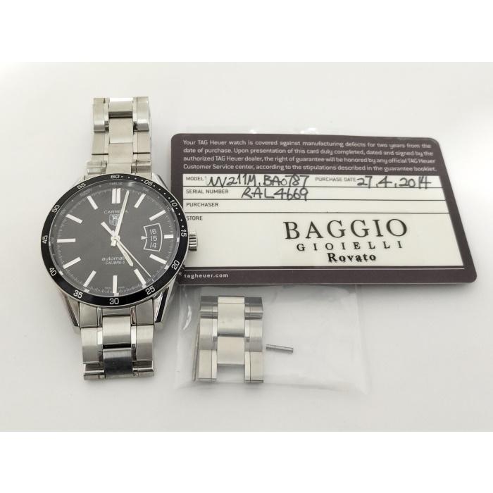 【中古】TAG Heuer カレラ キャリバー5 デイト メンズ 腕時計 自動巻き SS ブラック文字盤 WV211M BA0787｜junglejungle｜09