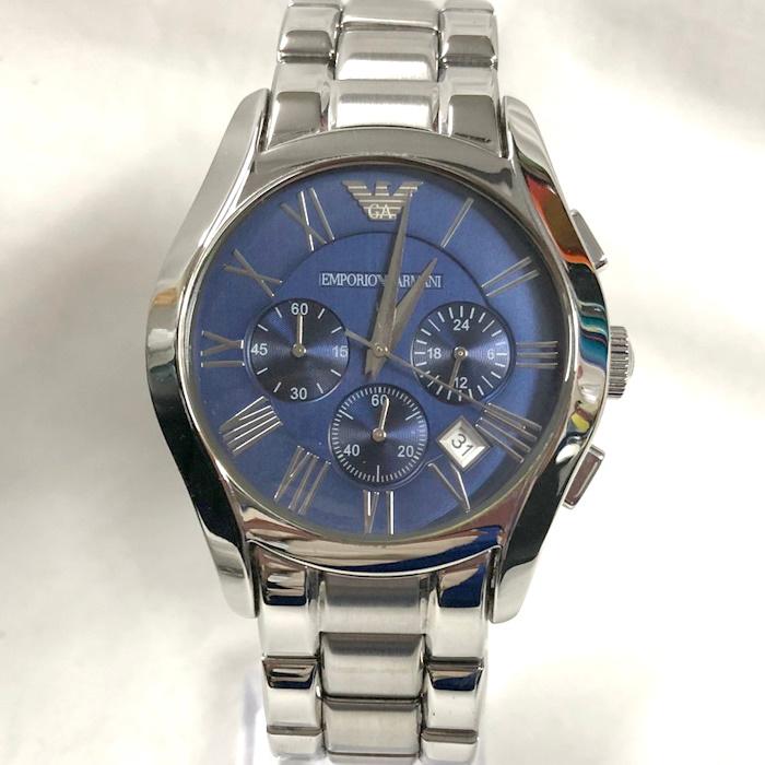 EMPORIO ARMANI 腕時計 クオーツ クロノグラフ SS ブルー文字盤 AR1635 