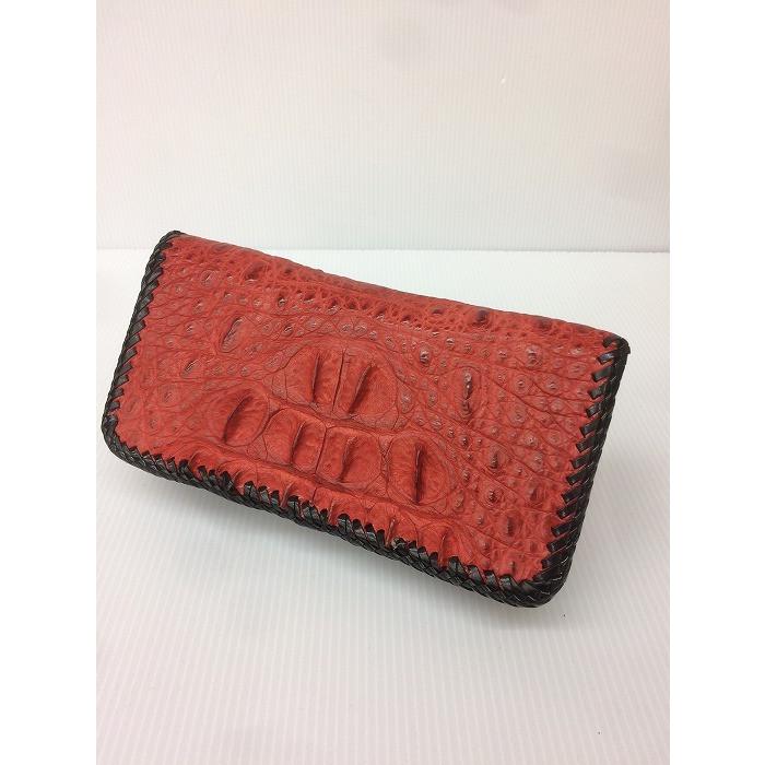 中古】アビシルバーズ 二つ折り長財布 レッド レザー[jggZ 