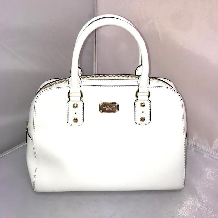 MICHAEL KORS ハンドバッグ ミニボストンバッグ レザー ホワイト MICHAEL KORS ハンドバッグ ミニボストンバッグ レザー ホワイト