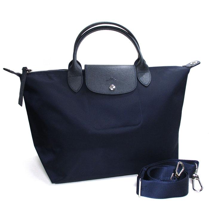 used】ロンシャン ル プリアージュ M ショルダーバック ネイビー 正規