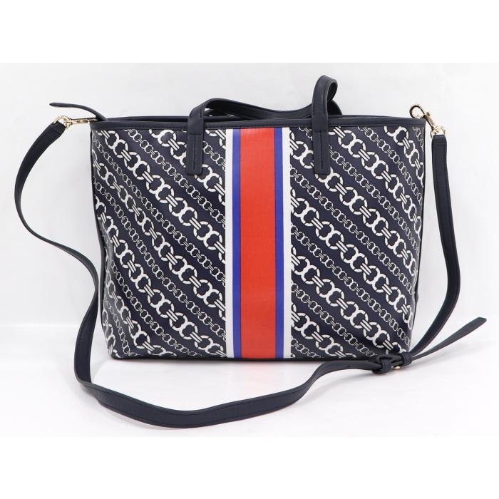 【美品✨】トリーバーチ　2wayバッグ　チェーンハンドル　レザー　ネイビー TORY BURCH 【中古】トリーバーチ 2WAY ショルダーバッグ