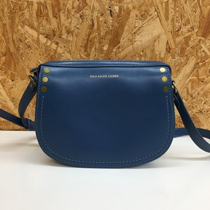 中古】ポロラルフローレン ショルダーバッグ レザー ブルー[jggZ 