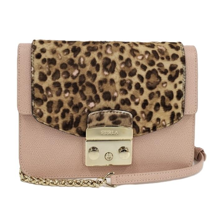 FURLA（フルラ） メトロポリス ショルダーバッグ レザー ハラコ ピンク 