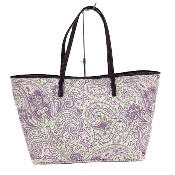 エトロ（ETRO）　ハンドバッグ パープルカラー　ペイズリー柄　レザー ETRO（エトロ） トートバッグ ペイズリー キャンバス レザー パープル