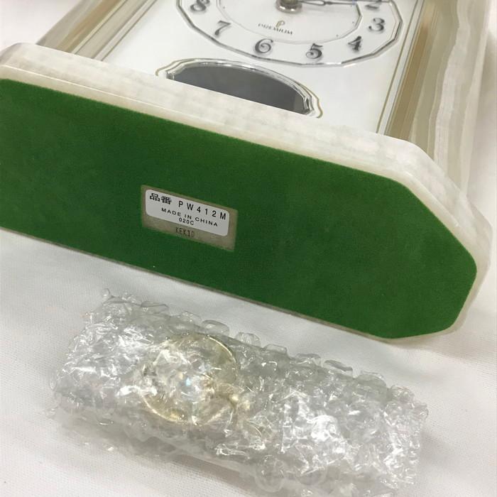 SEIKO プレミアム 置時計 SEIKO 【中古】SEIKO PREMIUM オニキス枠置時計 クオーツ PW412M