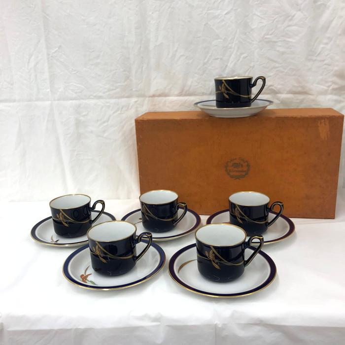 koransha 香蘭社 オーキッドレース コーヒーカップ&ソーサー 6客セット