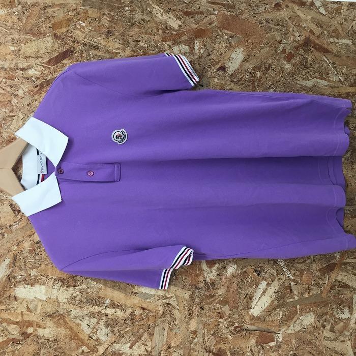 中古】MONCLER メンズ 半袖ポロシャツ パープル系 表記サイズ：L[jgg