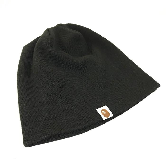 A BATHING APE 【中古】A ニット帽 ビーニースター初期 ブラック A BATHING APE 【中古】A ニット帽 ビーニースター初期 ブラック