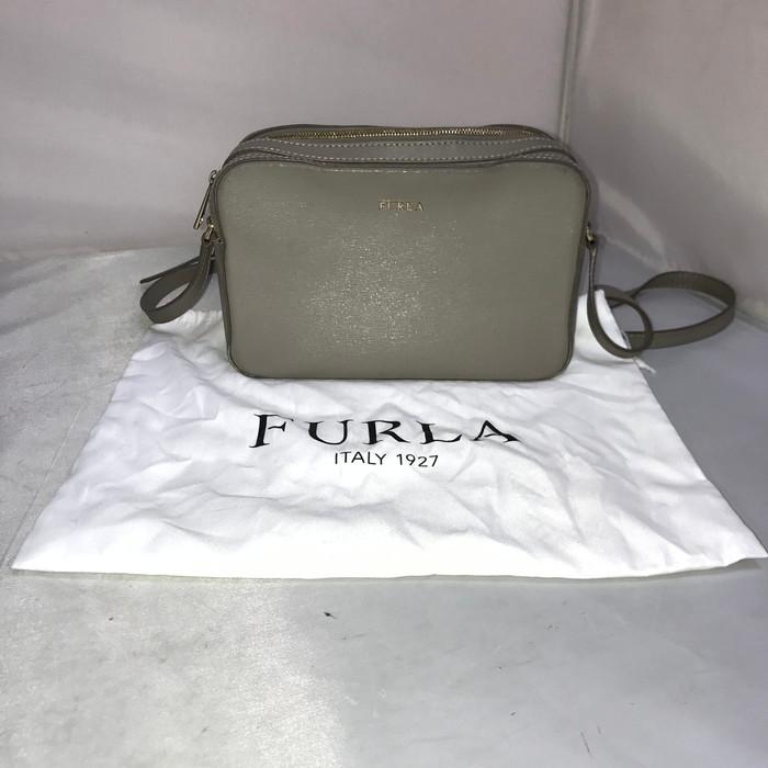 FURLA フルラ ショルダーバッグ ダブルファスナー グレー [jgg FURLA フルラ ショルダーバッグ ダブルファスナー グレー [jgg