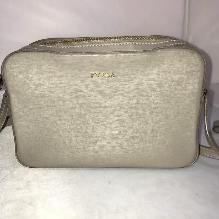 FURLA フルラ ショルダーバッグ ダブルファスナー グレー [jgg FURLA フルラ ショルダーバッグ ダブルファスナー グレー [jgg