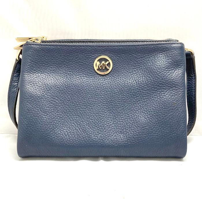 MICHAEL KORS ショルダーポーチ ショルダーウォレット レザー ネイビー 