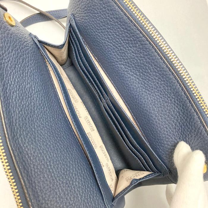 MICHAEL KORS ショルダーポーチ ショルダーウォレット レザー ネイビー 