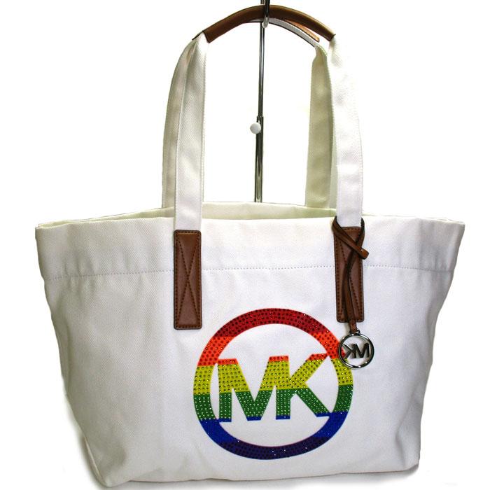 中古】MICHAEL KORS ザ マイケル バッグ ラージ トートバッグ ホワイト 