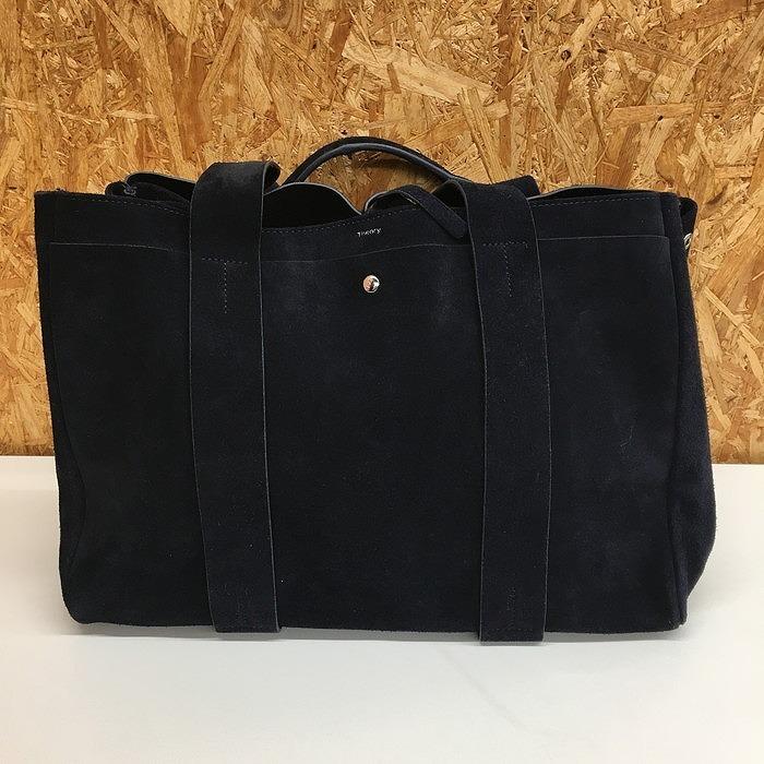 日本公式品 中古 セオリー トートバッグ スエード ネイビー Jggz ラッピング無料 Newmatic Ae