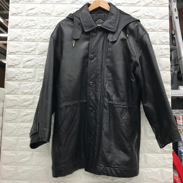 K.T pour homme レザーコート FIVE FOX ブラック メンズ サイズF [jgg 