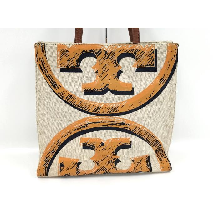 ベージュ レザー トートバッグ　トリーバーチ TORY BURCH（トリーバーチ） トートバッグ キャンバス レザー ベージュ