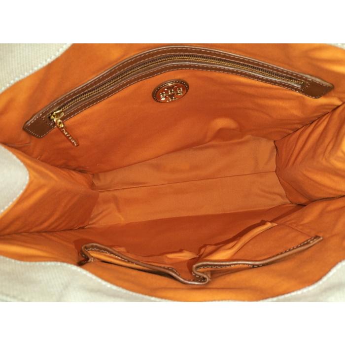 TORY BURCH（トリーバーチ） トートバッグ キャンバス レザー ベージュ