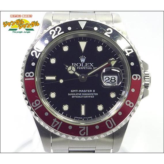 ロレックス GMTマスター2 Ref 16710 T番 赤黒ベゼル ブラック文字盤 メンズ腕時計｜junglejungle