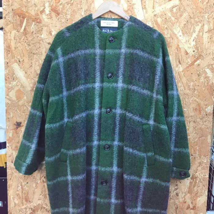BEAMS 【中古】BEAMS BOY mac&co ノーカラーコート チェック 