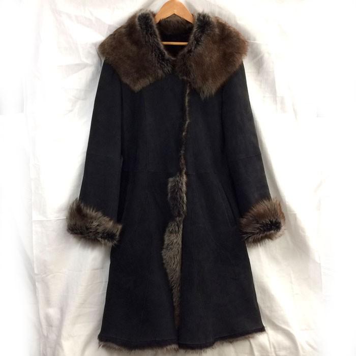 中古 メリオン ラムスキン ムートンコート ブラック レディース サイズ11 Jggi ジャングルジャングル 通販 Yahoo ショッピング